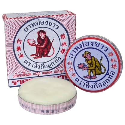 White Monkey Holding Peach Balm