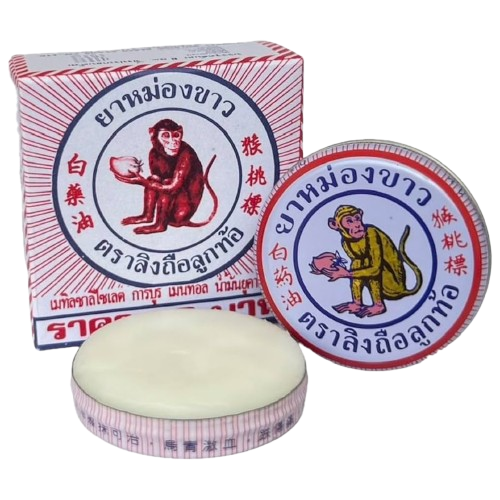 White Monkey Holding Peach Balm